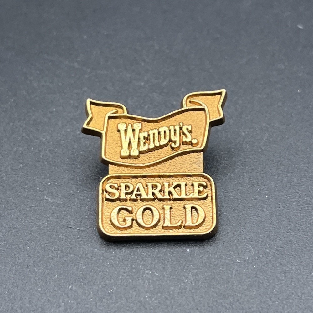 Wendy's Fast Food Restaurant Sparkle Gold‎ Employee Lapel Hat Pin